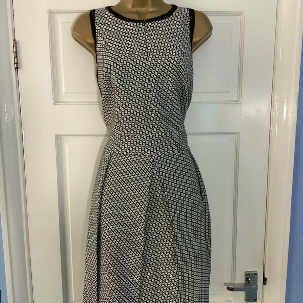 Elegant Black and White Sleeveless Dress